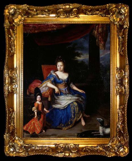 framed  Constantijn Netscher Portrait de la princesse Palatine, ta009-2